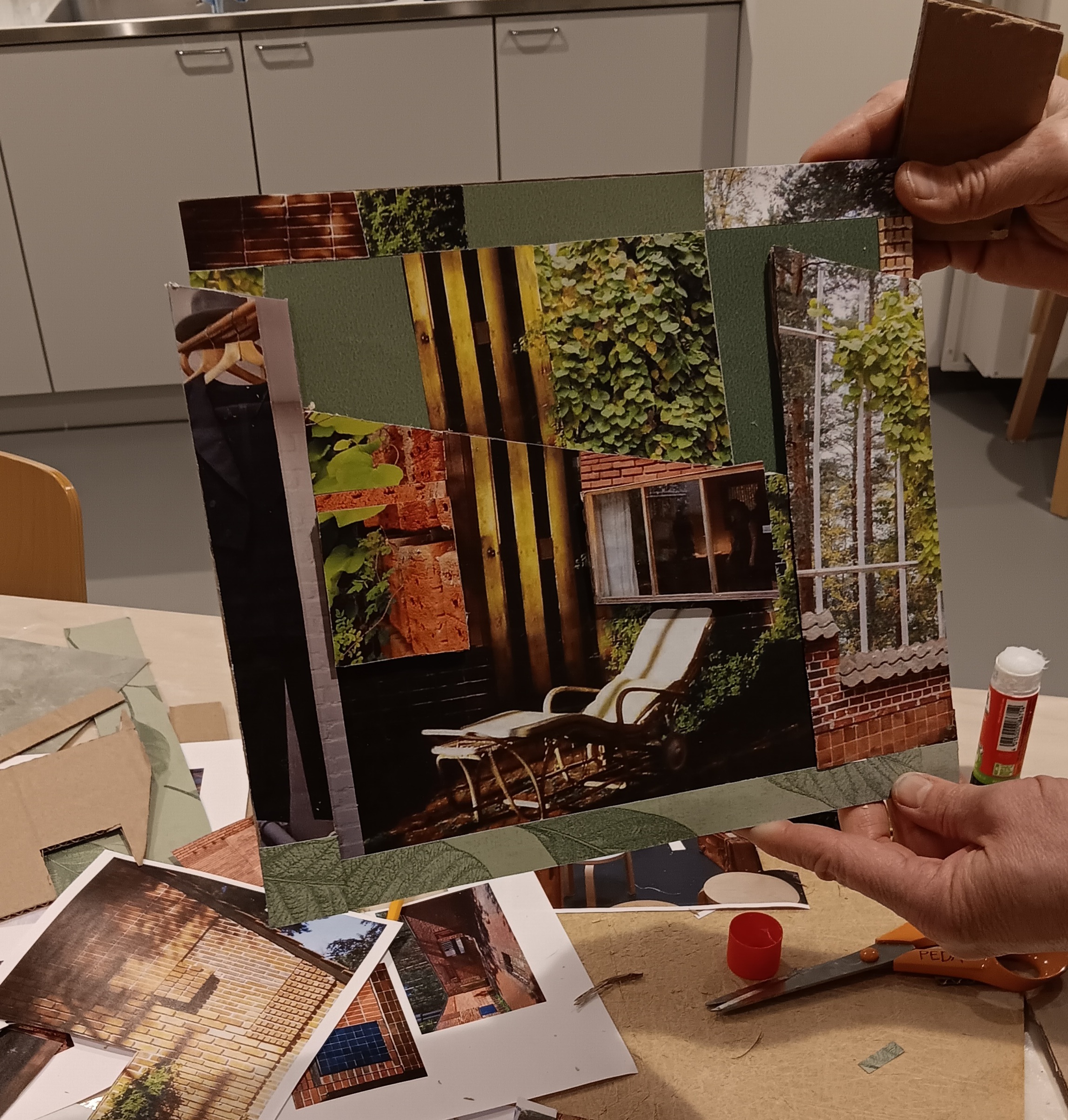 Kuva Alvar Aalto -museon Kollaasi-työpajasta.