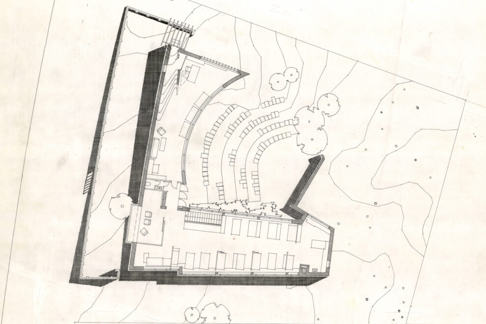 Pohjapiirros Alvar Aallon ateljeesta © Alvar Aalto -säätiön piirustusarkisto.